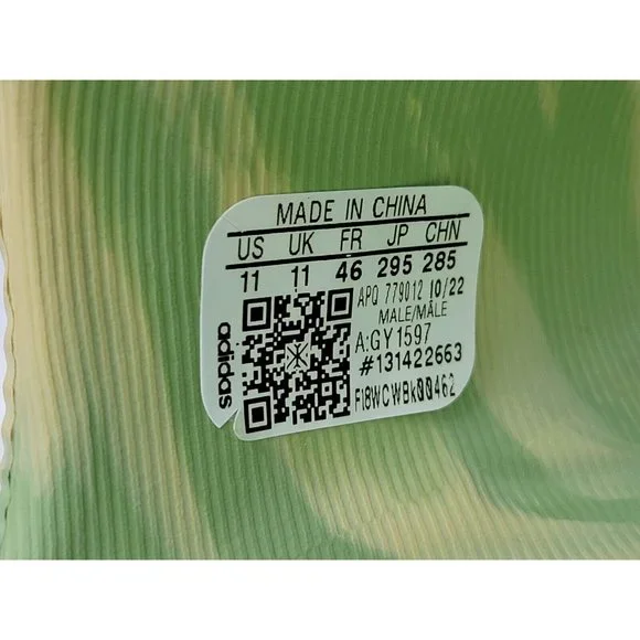 Adidas Adilette 22 'Magic Lime Desert Sand' Slides Sandals Mens Size 11 GY1597 - Picture 6 of 11